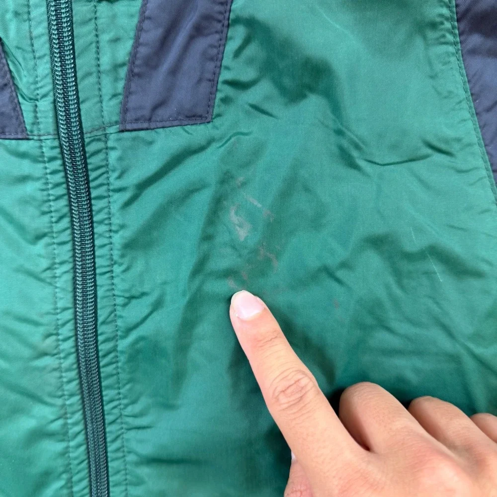 Vintage Nike Windbreaker Jacket Green Black Colorblock Full Zip Mens M 90s